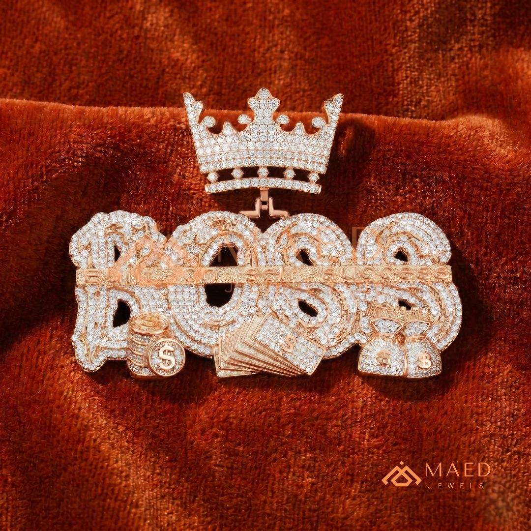 "BOSS" Crown Statement Pendant – Iced Out Success Medallion