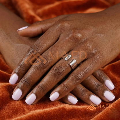 Minimalist Two-Stone Open Cigar Ring – Silver, 14K Yellow & Rose Gold
