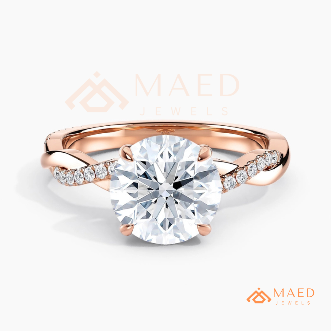Nature-Inspired Shield Cut Three-Stone Engagement Ring with Textured Bark Band in Silver, 14K Gold & Rose Gold