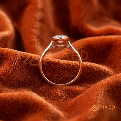 The Solitaire Bezel Ring – Round Brilliant Gemstone (Silver & 14k Gold)