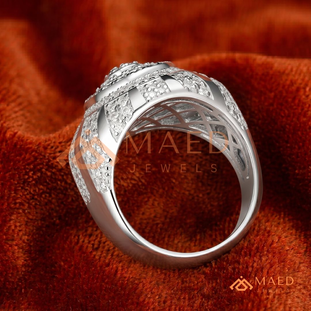 Men's Statement Pave Diamond Dome Ring | Sterling Silver, 14k Gold & Rose Gold