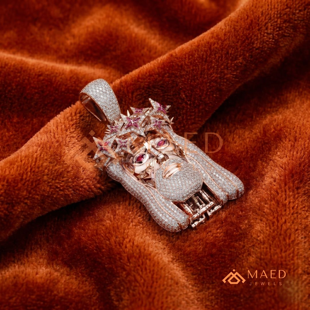 Fully Flooded Jesus Head Statement Charm – Crown of Thorns Hip Hop Pendant