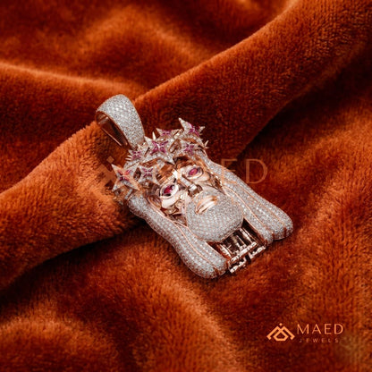 Fully Flooded Jesus Head Statement Charm – Crown of Thorns Hip Hop Pendant