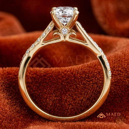 Luxe Chevron Wishbone Ring – Silver, 14K Yellow Gold & 14K Rose Gold