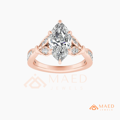 The Grace Radiant Cut Solitaire Engagement Ring with Pave Twist Band in Silver, 14K Gold & 14K Rose Gold