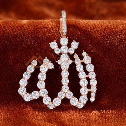 Exquisite Diamond-Accented Arabic Calligraphy Allah Pendant