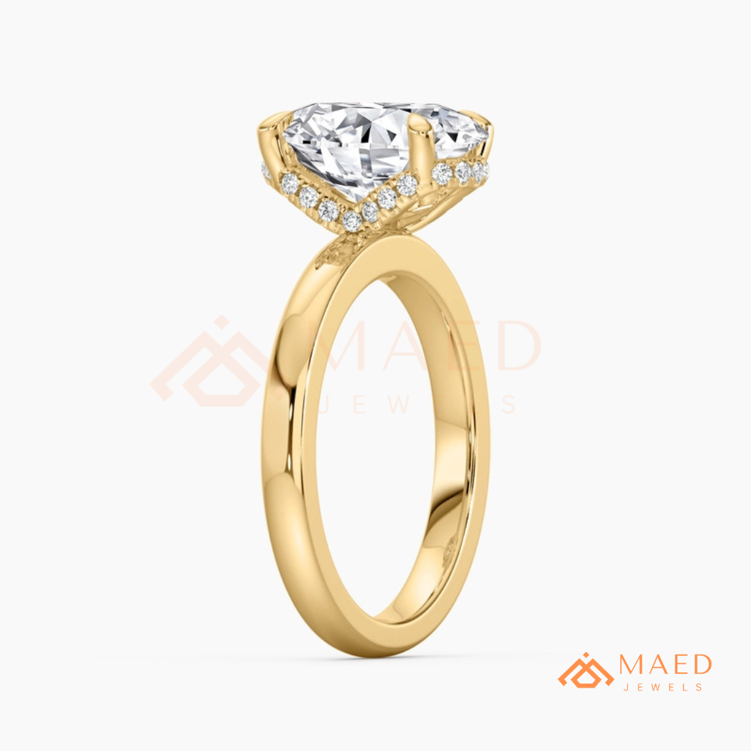 Classic Oval Cut Moissanite Solitaire Ring | 14K Gold, Rose Gold & Sterling Silver Engagement Ring for Women
