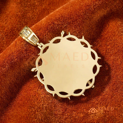 Iced Out Crown of Thorns Jesus Piece Pendant - Available in Silver, 14K Gold & 14K Rose Gold