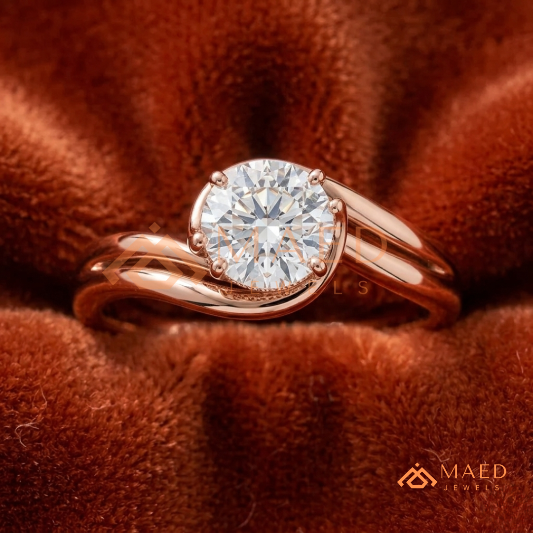 Marquise Cut Solitaire Engagement Ring with Multi-Row Pavé Band – Silver, 14K Gold, or 14K Rose Gold
