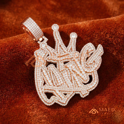 Iced-Out "KING" Crown Pendant – Premium Micro-Pave Diamond Finish