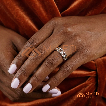Contoured Open-Channel Diamond Ring | Silver, 14K Yellow & Rose Gold