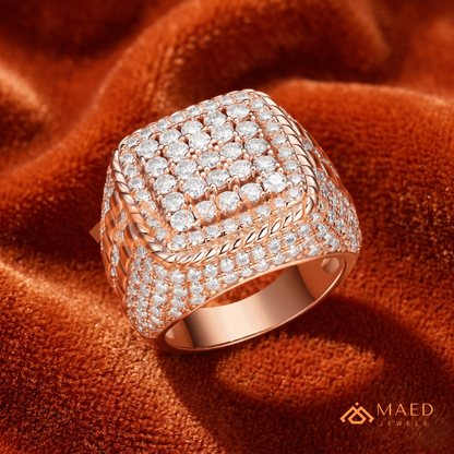 Men's Concentric Pave Diamond Dome Ring | Silver, 14K Gold & Rose Gold