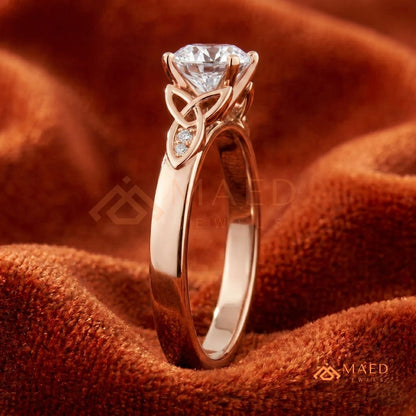 Radiant Cut 3-Stone Engagement Ring with Pear Side Gems & Pavé Band
