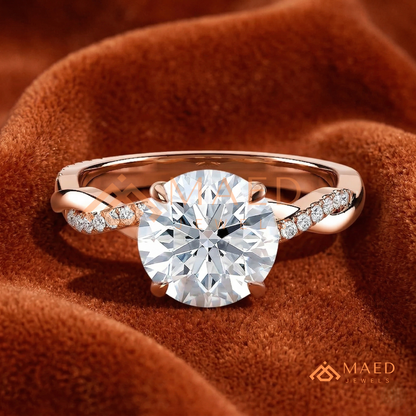 Nature-Inspired Shield Cut Three-Stone Engagement Ring with Textured Bark Band in Silver, 14K Gold & Rose Gold