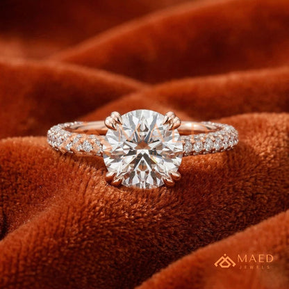 Nature-Inspired Radiant Cut Three-Stone Engagement Ring with Thorn Band in Silver, 14K Gold & Rose Gold