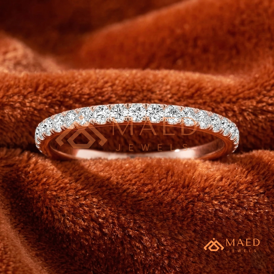 Petite Open Marquise Twist Diamond Wedding Band | Curved Bypass Stacking Ring in Silver, 14K Gold, & Rose Gold