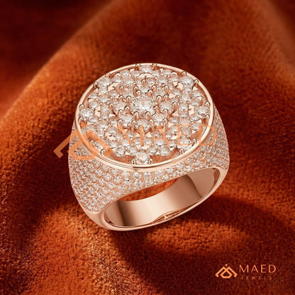 Men's Round Cluster Pave Statement Ring | Sterling Silver, 14K Gold & Rose Gold