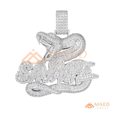 Iced Out "Savage" Snake Pendant - 14K Gold, Rose Gold & Silver Hip Hop Jewelry