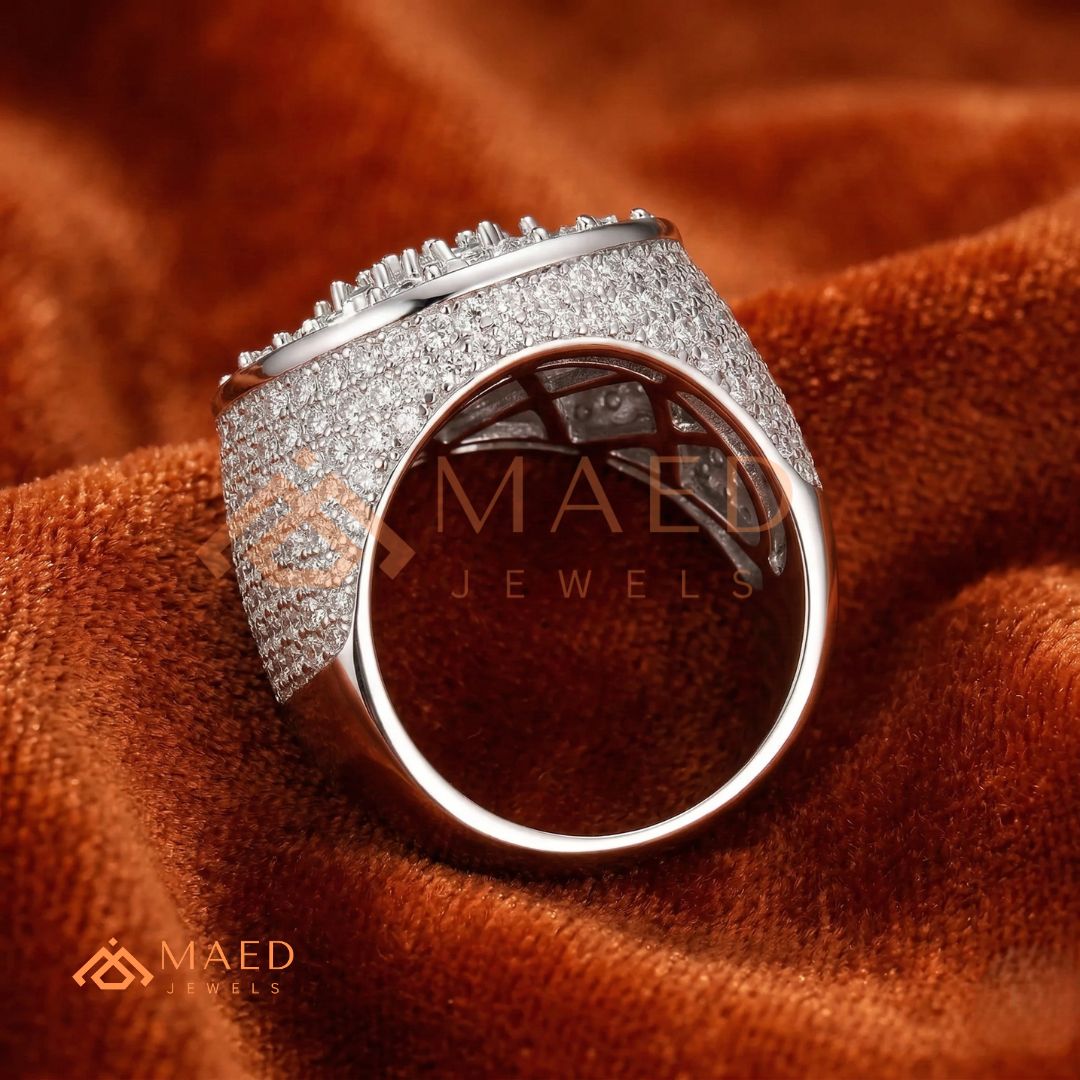 The Royal Shield Iced-Out Cross Ring