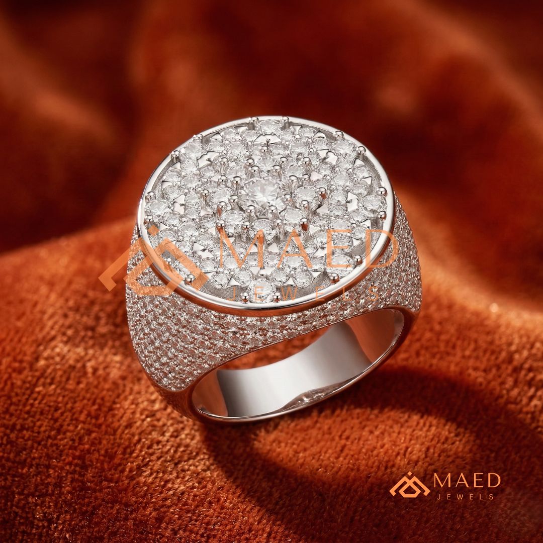 The Royal Shield Iced-Out Cross Ring